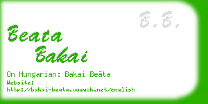 beata bakai business card
