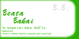 beata bakai business card